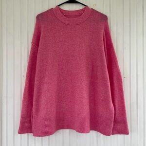Aerie Women's Soft Pink Oversized Drop Shoulder Crewneck Sweater Size Small